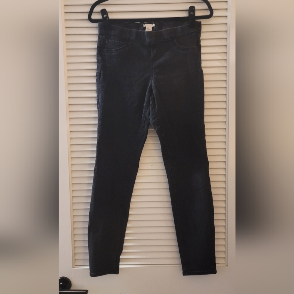 H&M - Black Faded Stretchy High-Waisted Jeggings With Functional Back Pockets